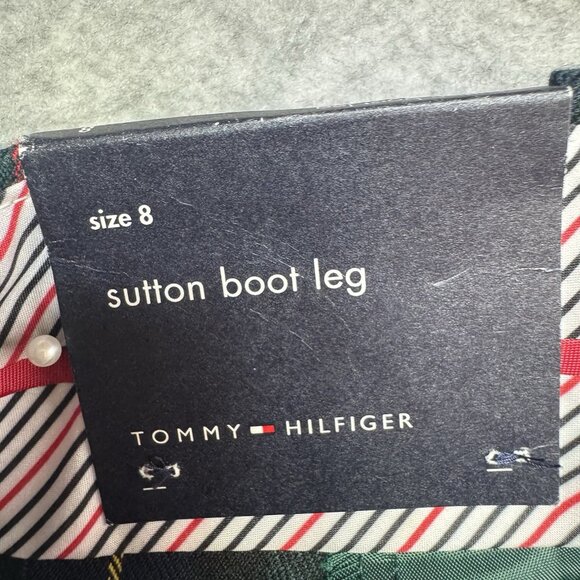 NWT Tommy Hilfiger Sutton Plaid Pants Women's 8 Slim Boot Leg Blue Red Green - Picture 6 of 12